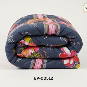 Dark Blue Floral Stripes